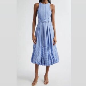 Cinq à Sept Hailey Directional Stripe Dress - Blue Hydrangea